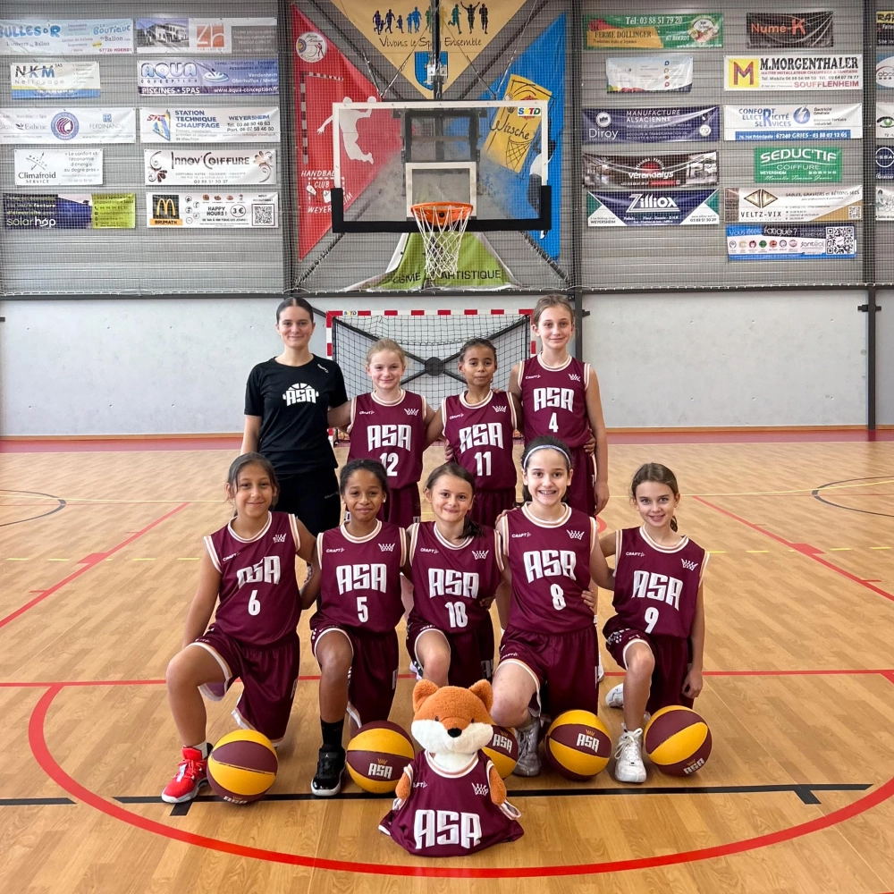 Photo de groupe de l'équipe U11F1 Départementale 1