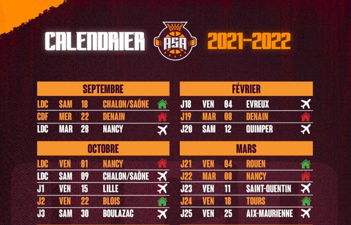 Le calendrier est là !