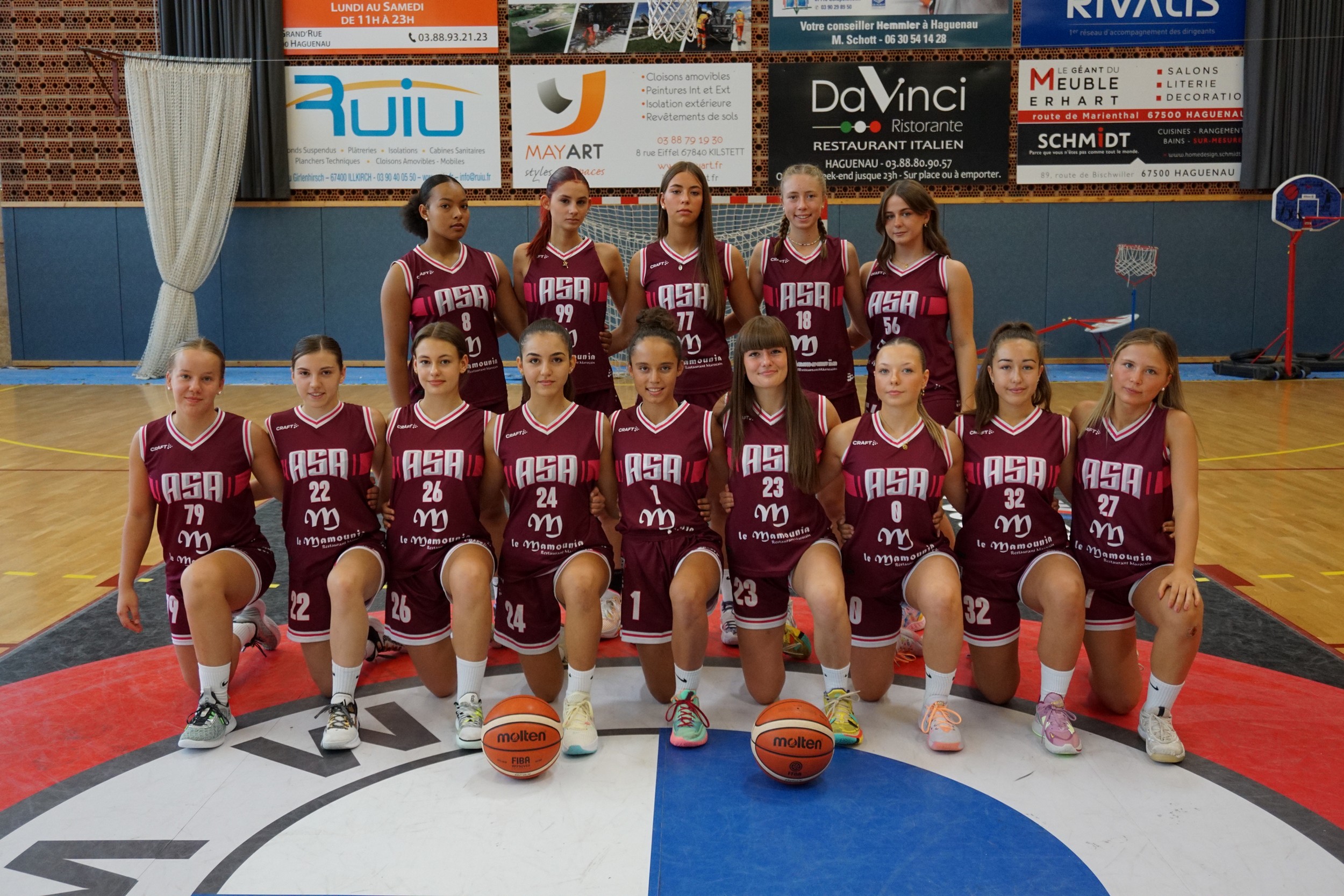 Photo de groupe de l'équipe U18F Elite 2022/2023